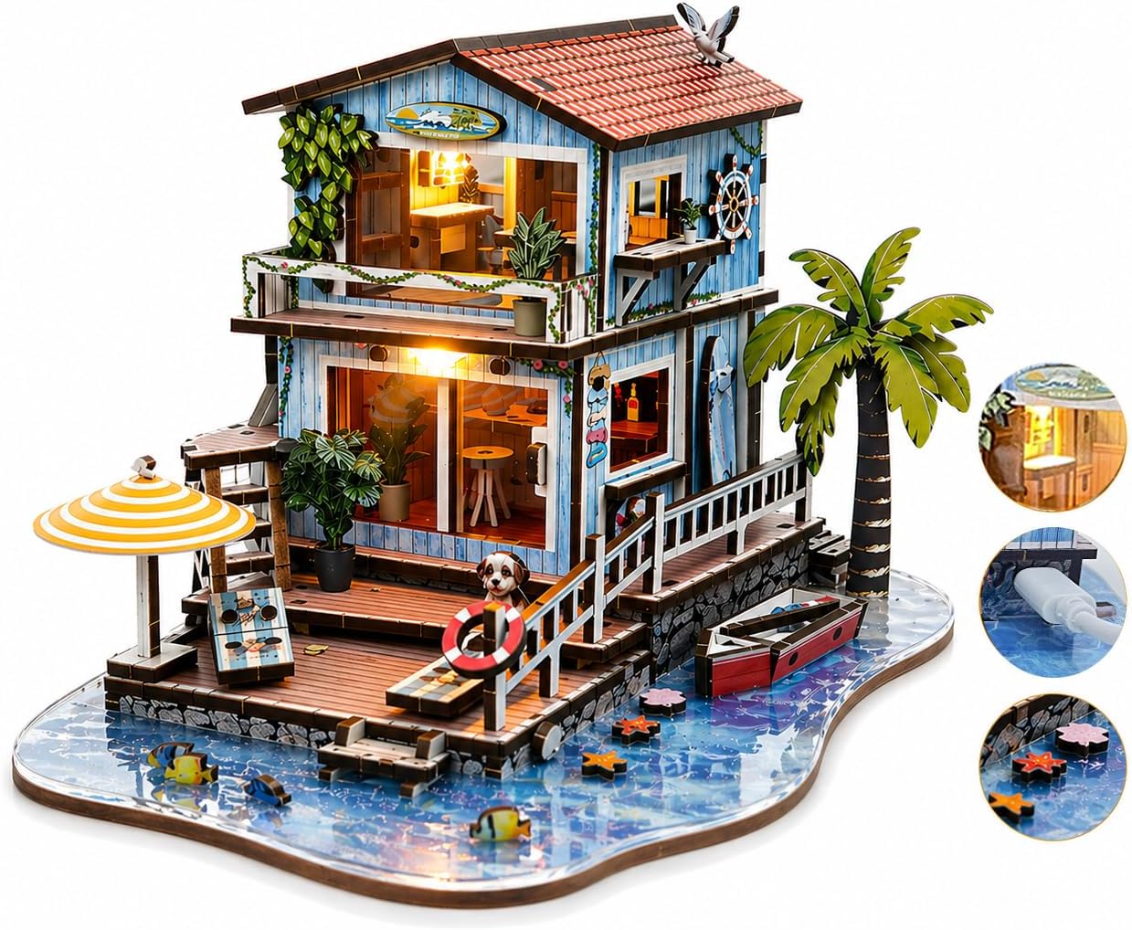 Beach House LED wooden puzzle